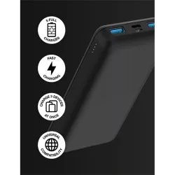 Juice ECO 5 2x USB-A - USB-C - Micro USB Power Bank 15000mAh fekete (JU194792)