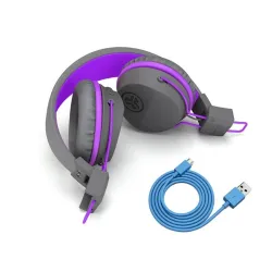 JLab JBuddies Studio On-Ear Kids Wired Headphones Pink/Grey