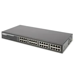 DIGITUS 16-Port Gigabit PoE+ Injector 16 ports data in 16 ports data out+PoE 250W power support
