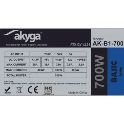Tápegység 700W Akyga Basic   AK-B1-700
