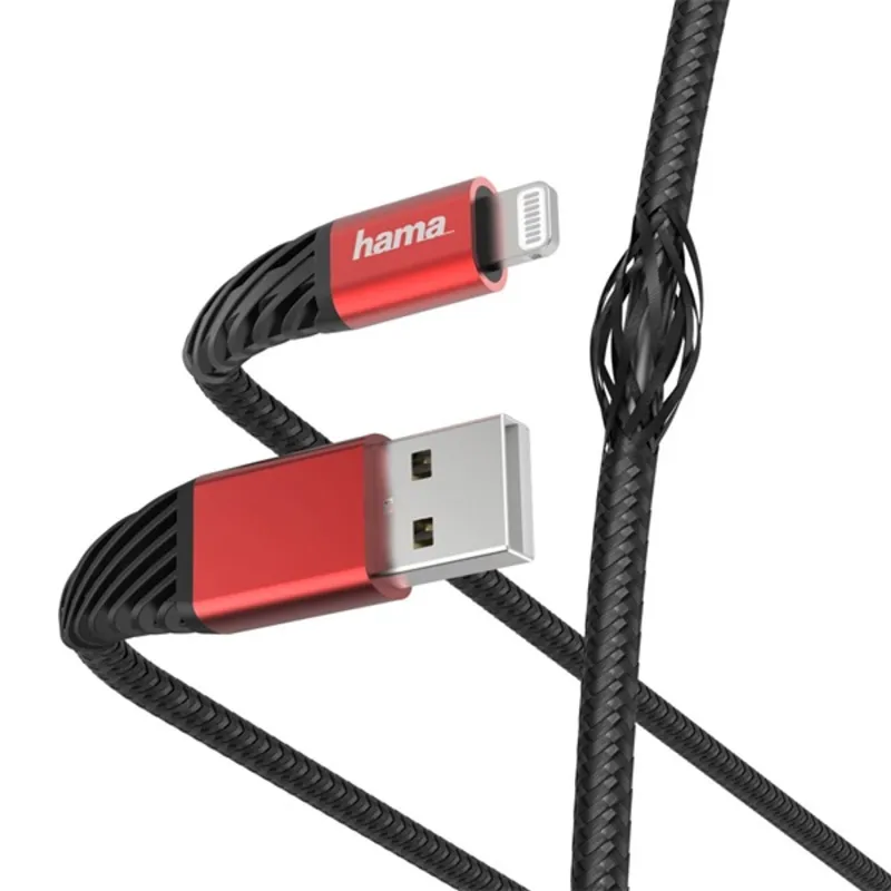 Hama Extreme Charging Cable USB-A - Lightning 1,5m Black Hama Extreme Charging Cable USB-A - Lightning 1,5m Black