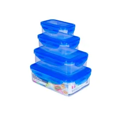 TOO KT-074 4db-os szett 250+500+900+1500ml-es téglalap alakú ételtároló doboz szett