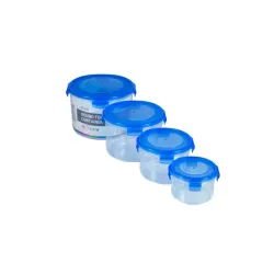 TOO KT-075 4db-os 300+650+1200+2000ml-es kerek alakú ételtároló doboz szett