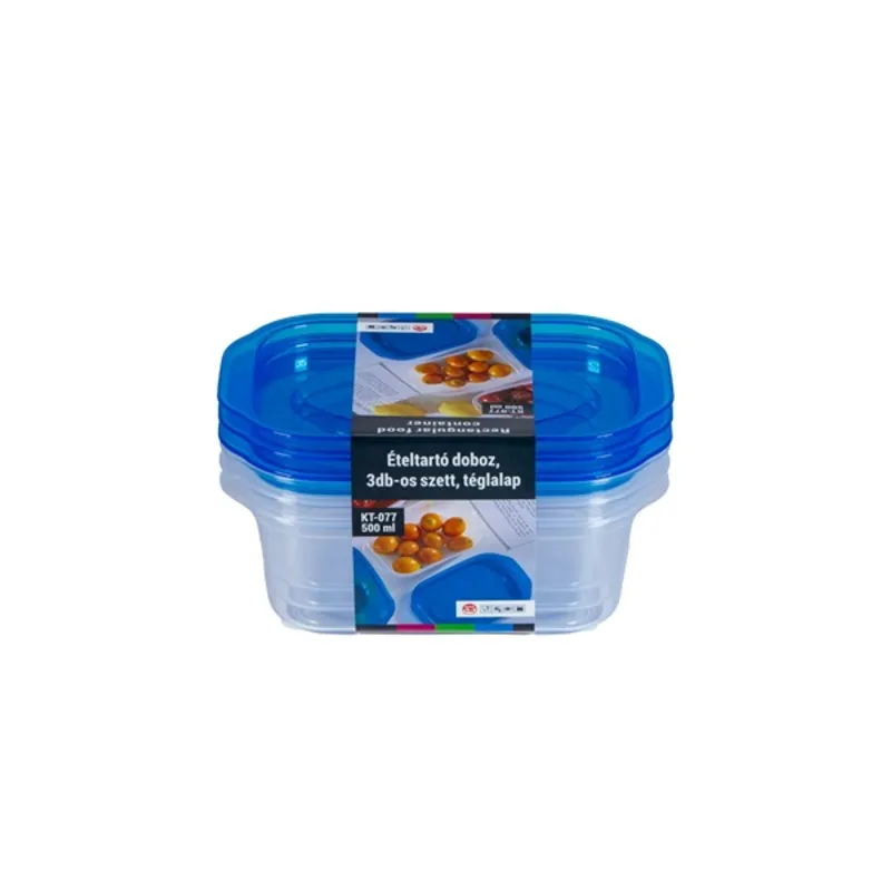 TOO KT-077 3db-os 500ml-es téglalap alakú ételtároló doboz szett TOO KT-077 3db-os 500ml-es téglalap alakú ételtároló doboz szett