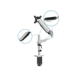 Digitus DA-90351 Universal Single Monitor Mount With Gas Spring And Table Fixture Silver