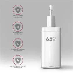 AXAGON ACU-DPQ65W QC4 + USB-C PD Wall Charger White