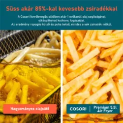 Cosori CP158-AF-RXB Premium fekete 5,5 L forrólevegős sütő