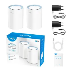 Cudy M1300 AC1200 Dual Band Whole Home Wi-Fi Mesh System (2-Pack)