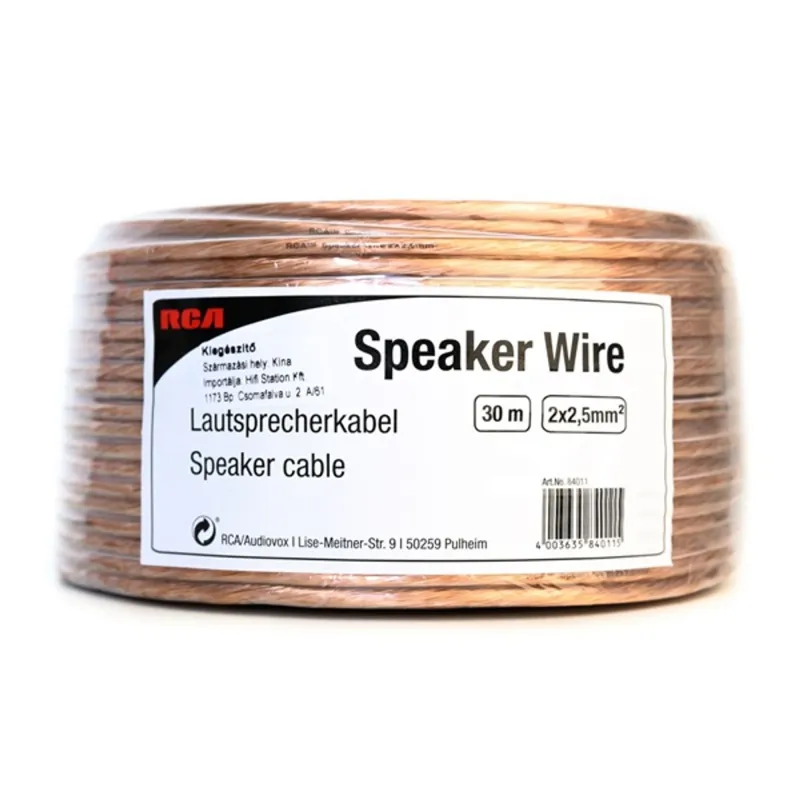 RCA 84011 30m 2x2,5mm hangszórókábel RCA 84011 30m 2x2,5mm hangszórókábel
