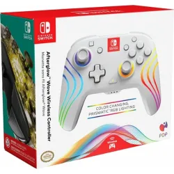 PDP Afterglow Wave Wireless Controller for Nintendo Switch White