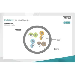 Digitus DK-1512-100 UTP patch kábel CAT5e 10m szürke