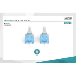 Digitus DK-1512-100 UTP patch kábel CAT5e 10m szürke