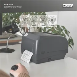 DIGITUS Bar Code Label Printer 200dpi Thermal Direct/Transfer USB LAN Serial