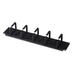 DIGITUS cable management panel 19inch 2U 5x rings 40x60mm black RAL9005