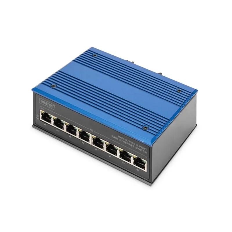 DIGITUS DN-650106 8port 10/100 falra szerelhető ipari switch DIGITUS DN-650106 8port 10/100 falra szerelhető ipari switch