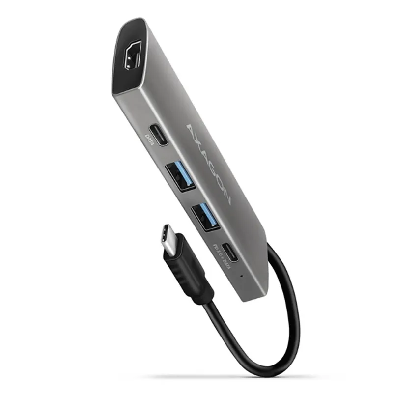 Axagon HMC-5G2 5-portos USB3.2 Gen2×1 C USB3.0 HDMI hub ezüst (HDMI2.0: 4K30Hz, USB: 60W 20V 3A) Axagon HMC-5G2 5-portos USB3.2 Gen2×1 C USB3.0 HDMI hub ezüst (HDMI2.0: 4K30Hz, USB: 60W 20V 3A)