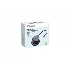 Verbatim WDA-02 Share My Screen 4K USB-C Wireless Display Adapter with Hub Black