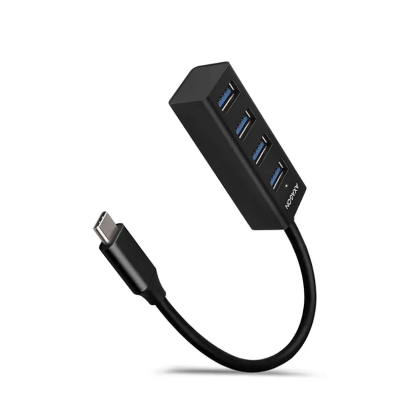 Axagon HUE-M1C 4-portos USB-C USB3.0 hub fekete Axagon HUE-M1C 4-portos USB-C USB3.0 hub fekete