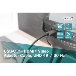 Digitus USB-C to HDMI male/male cable 1,8m Black