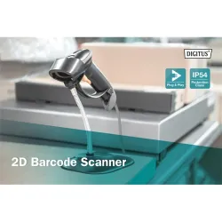 DIGITUS 2D Barcode Scanner bi-directional 200scans/sec 2m USB-RJ45 Cable with holder