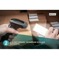 DIGITUS 2D Barcode Scanner bi-directional 200scans/sec 2m USB-RJ45 Cable with holder