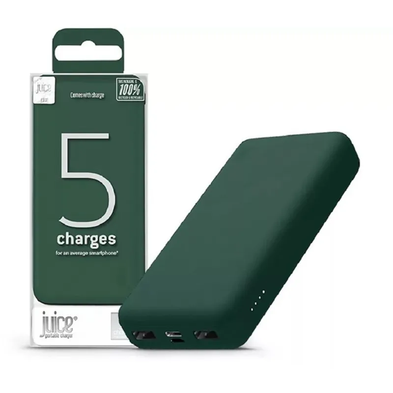 Juice JUI-PBANK-5-ECO-GRN ECO 5 15000mAh 15W zöld powerbank Juice JUI-PBANK-5-ECO-GRN ECO 5 15000mAh 15W zöld powerbank