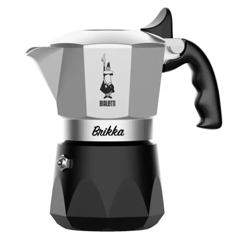 Bialetti Brikka ezüst-fekete 2 személyes kotyogós kávéfőző Bialetti Brikka ezüst-fekete 2 személyes kotyogós kávéfőző