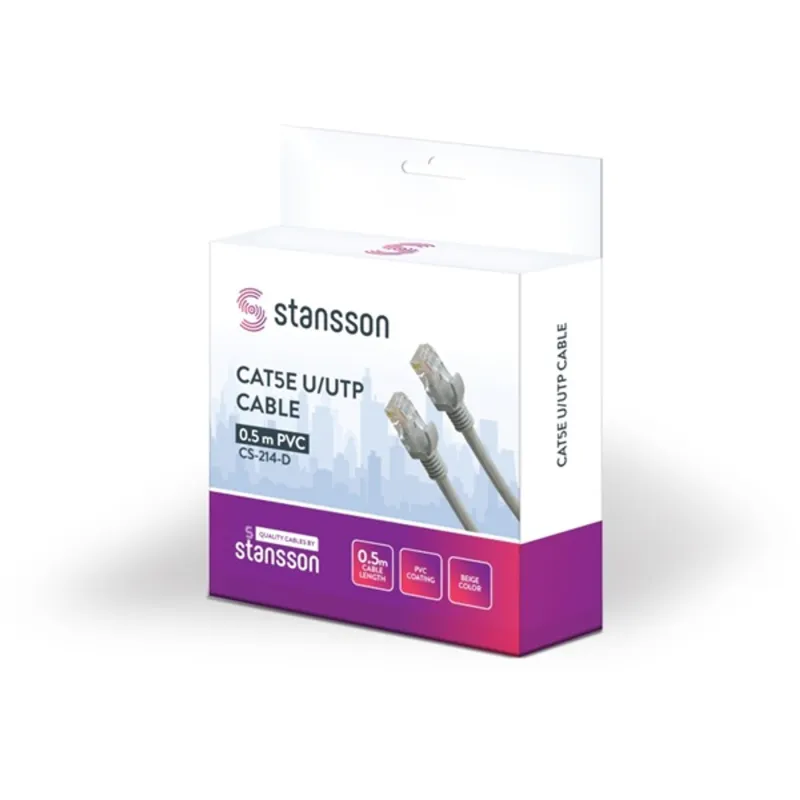 Stansson 50cm Cat5e U/UTP kábel Stansson 50cm Cat5e U/UTP kábel