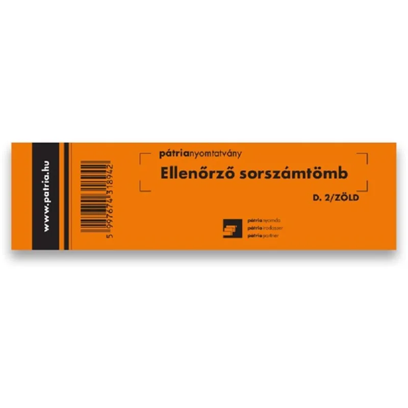 Ellenőrző sorszámtömb 100 lapos 146x40 mm zöld Ellenőrző sorszámtömb 100 lapos 146x40 mm zöld