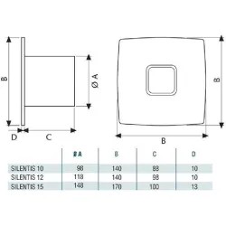 Cata Silentis 10 timer Low Noise szellőző ventilátor