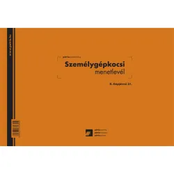 D.GEPJ.31 100 lapos tömb A4 fekvő "Személygépkocsi menetlevél" nyomtatvány