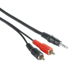 Hama ECO 3,5mm Jack Plug - 2 RCA Plugs hosszabítókábel 2m Black