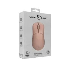 WHITE SHARK GRAPHENE-P, GM-5014P gamer egér,6D, pink, 6200 dpi, RGB