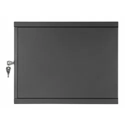 Stalflex RC19-6U-350GB 19" 6U 350 mm mély lapraszerelt fekete üveg ajtós fali rack szekrény