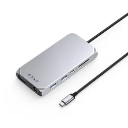 ORICO-12 in 1 USB3.0 type C to USB3.0 x3/USB2.0/USB3.0 type C/HDMI2.0/PD100W/TF/SD/RJ45(10/100/1000)/3.5mm audio