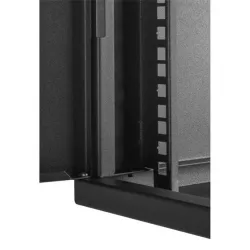 Stalflex RC19-6U-350GB 19" 6U 350 mm mély lapraszerelt fekete üveg ajtós fali rack szekrény