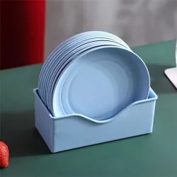 TOO KT-117 10db-os vegyes színekben búzaszalma műanyag kerek tányér szett, 15×15×1.5cm
