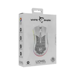 WHITE SHARK LIONEL-W, WGM-5012W vezeték nélküli gamer egér, fehér, 10000 dpi