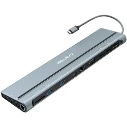CANYON HUB 14-in-1, USB-C, 1xUSB3.0, 1xUSB2.0, 1xUSB-A 3.2, 1xUSB-C 3.2, 1xHDMI, VGA, Ethernet, Audio,szürke - CNS-HDS90