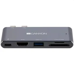 CANYON HUB 5-in-1, Thunderbolt 3, USB3.0, HDMI, SD/TF, szürke - CNS-TDS05DG