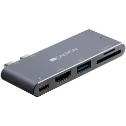 CANYON HUB 5-in-1, Thunderbolt 3, USB3.0, HDMI, SD/TF, szürke - CNS-TDS05DG