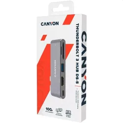 CANYON HUB 5-in-1, Thunderbolt 3, USB3.0, HDMI, SD/TF, szürke - CNS-TDS05DG