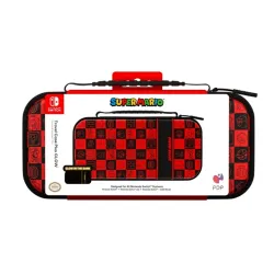 PDP Plus Glow Nintendo Switch/Lite/OLED Mario Icon Glow in the Dark Case Black/Red