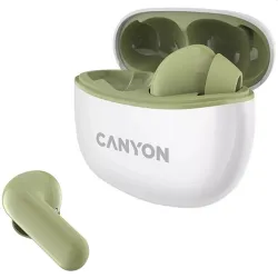Canyon TWS-5 True Wireless vízálló fülhallgató headset zöld-fehér