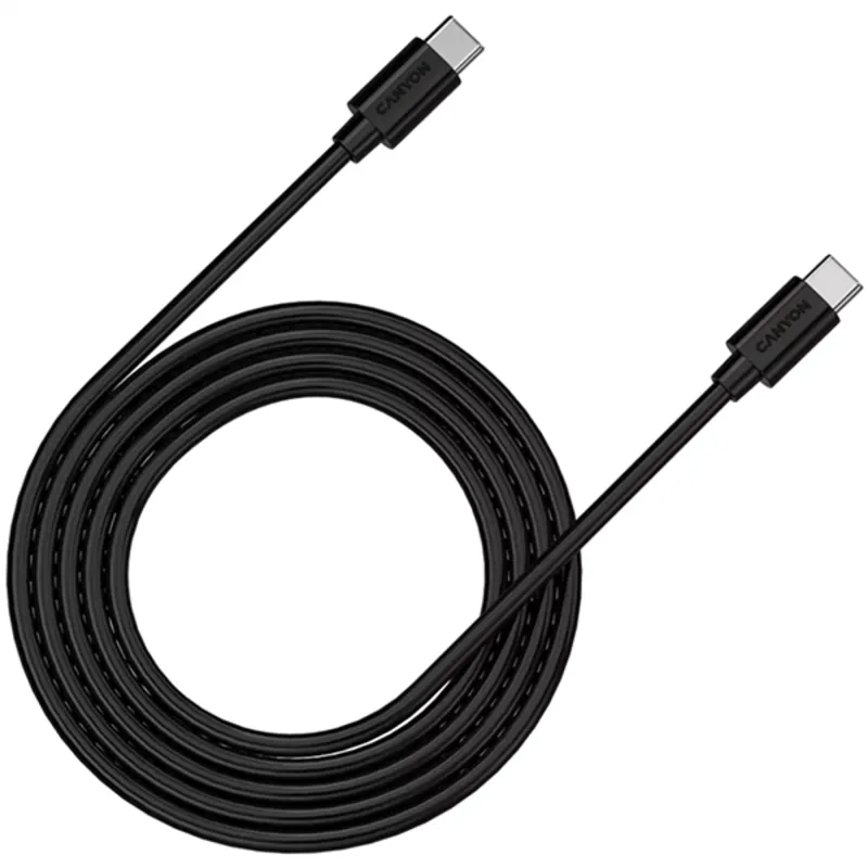 Canyon C-12 Fast charging and data transfer cable USB-C to USB-C 2m Black Canyon C-12 Fast charging and data transfer cable USB-C to USB-C 2m Black