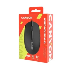 CANYON Vezetékes Egér ,Optikai, 3 gombos, Kétkezes, 1000dpi, fekete - CNE-CMS10B
