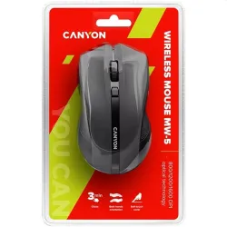 CANYON Vezeték Nélküli Egér, Optikai, 4 gombos, 1600dpi, 2db elemmel, fekete - CNE-CMSW05B