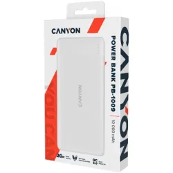 CANYON power bank PB-109 10000 mAh PD 18W QC 3.0 20W White