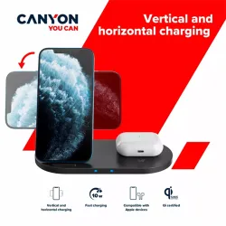 CANYON wireless charger WS-202 10W 2in1 Black