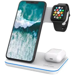 Canyon WS-303 3-in-1 Wireless Charging Station White